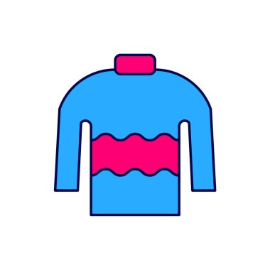 Doldurulmuş Süveter simgesi beyaz arkaplanda izole edildi. Kazak ikonu. Vektör