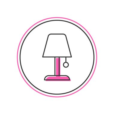 Doldurulmuş masa lambası simgesi beyaz arkaplanda izole edildi. Gece lambası. Vektör