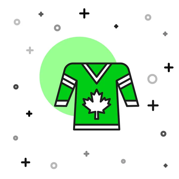Filled Outline Hockey Jersey Icon Isolated White Background Vector — Vetor de Stock