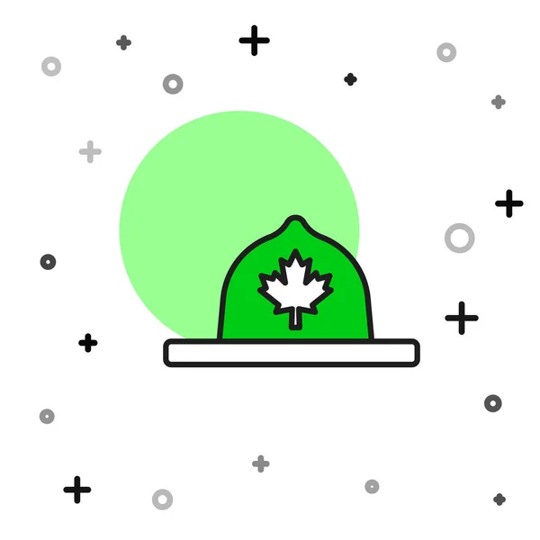 Vyplněný Obrys Kanadský Hraničář Klobouk Uniforma Ikona Izolované Bílém Pozadí — Stockový vektor