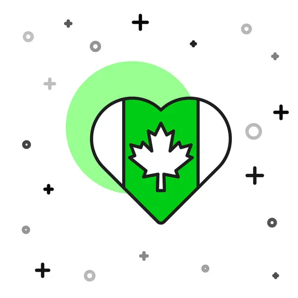 Doldurulmuş Heart Formu Beyaz Arka Planda Izole Edilmiş Kanada Bayrağı — Stok Vektör