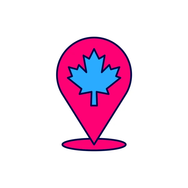 Γεμάτη Περίγραμμα Καναδική Εικόνα Φύλλων Σφενδάμου Απομονωμένη Λευκό Φόντο Φύλλο — Διανυσματικό Αρχείο