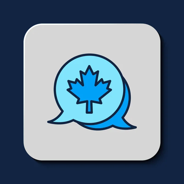 촬영된 캐나다 단풍잎 아이콘은 파란색 배경에 분리되었다 캐나다는 단풍잎을 상징한다 — 스톡 벡터