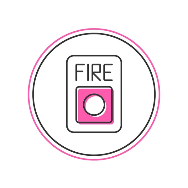 Plan Rempli Icône Système Alarme Incendie Isolé Sur Fond Blanc — Image vectorielle
