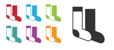 Siyah Çorap simgesi beyaz arka planda izole edildi. Simgeleri renklendirin. Vektör