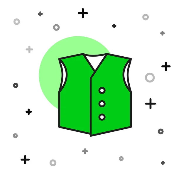 Filled Outline Waistcoat Icon Isolated White Background Classic Vest Formal — Stock Vector