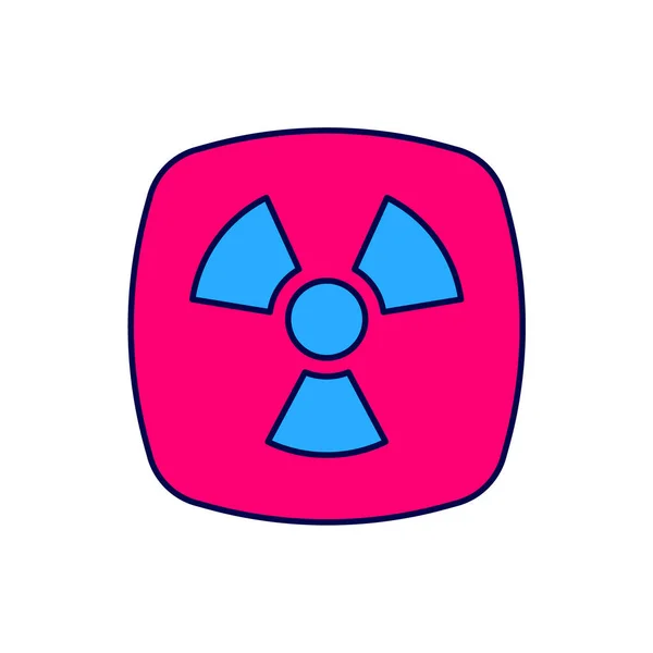 Заполненный Контур Радиоактивный Значок Изолирован Белом Фоне Радиоактивный Токсичный Символ — стоковый вектор