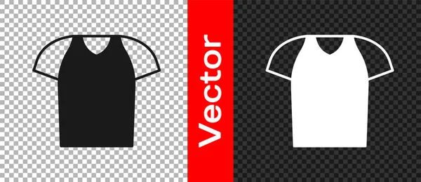 Camiseta Negra Icono Aislado Sobre Fondo Transparente Camisa Vector — Vector de stock