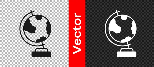 Icono Del Globo Terráqueo Negro Aislado Sobre Fondo Transparente Vector — Vector de stock