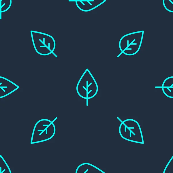 Ligne Verte Leaf Eco Icône Symbole Isolé Motif Sans Couture — Image vectorielle