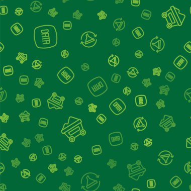 Veri analizini, kömür madeni tramvayı ve satış hunisini kusursuz desenli olarak ayarla. Vektör