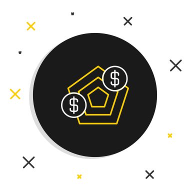 Çizgi Finansal Büyüme Simgesi beyaz arka planda izole edildi. Gelirleri arttırıyorum. Renkli taslak konsepti. Vektör