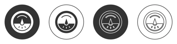 Schwarzes Elektrizitätszählersymbol Isoliert Auf Weißem Hintergrund Kreis Taste Vektor — Stockvektor