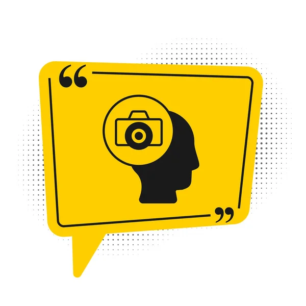 Černá Ikona Fotoaparátu Izolované Bílém Pozadí Fotoaparát Digitální Fotografie Žlutý — Stockový vektor