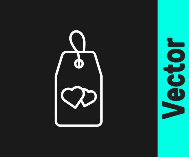 Beyaz çizgi lütfen siyah arkaplanda izole edilmiş kalp ikonu ile rahatsız etmeyin. Otel Kapısı Askısı Etiketleri. Vektör