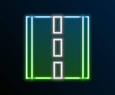 Parlayan neon çizgisi simgesi siyah arkaplanda izole edildi. Renkli taslak konsepti. Vektör