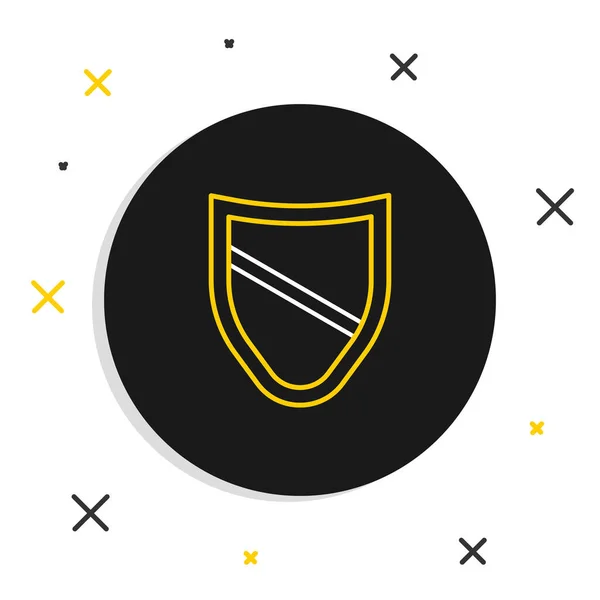 Icona Line Shield Isolata Sfondo Bianco Segno Guardia Sicurezza Protezione — Vettoriale Stock