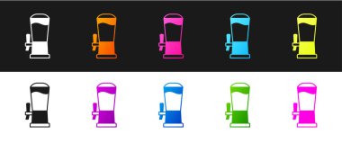 Bira tıklatma simgesini siyah ve beyaz arkaplanda izole et. Vektör