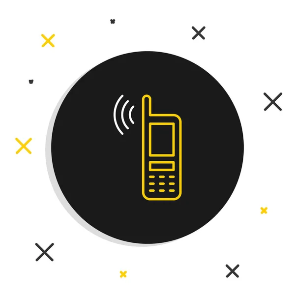 Line Smartphone Bezpłatnym Bezprzewodowym Ikona Połączenia Izolowane Białym Tle Technologia — Wektor stockowy