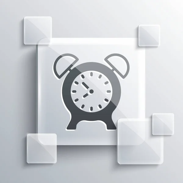 Grey Alarm Clock Icon Isolated Grey Background Wake Get Concept — Stock Vector