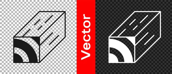 Svart Trä Balk Ikon Isolerad Transparent Bakgrund Träbalksplanka Vektor — Stock vektor