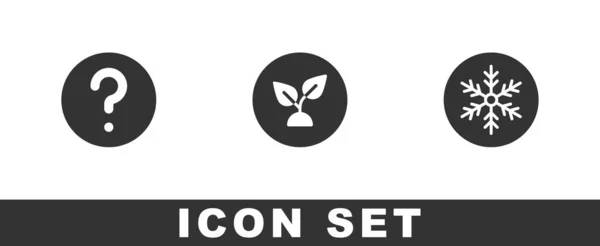 Set Unknown Search Plant Based Snowflake Icon Вектор — стоковый вектор