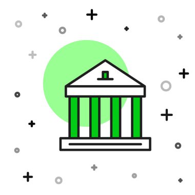 Filled outline Museum building icon isolated on white background.  Vector