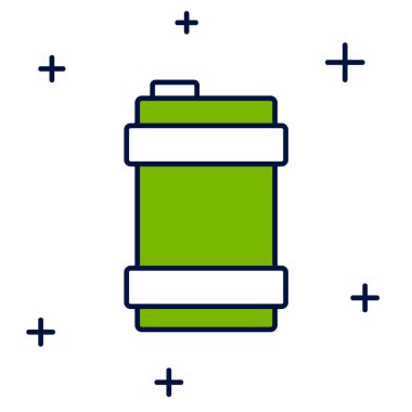 Metal bira fıçısı ikonu beyaz arka planda izole edildi. Vektör