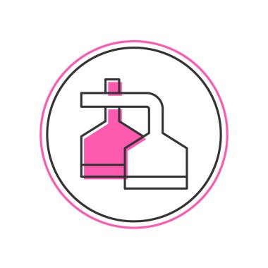 Filled outline Traditional brewing vessels in brewery icon isolated on white background. Beer brewing process. Distillery plant, brewery.  Vector