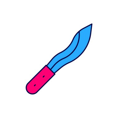 Doldurulmuş pala ya da beyaz arka planda izole edilmiş büyük bıçak simgesi. Vektör