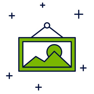 Doldurulmuş Resim simgesi beyaz arkaplanda izole edildi. Vektör