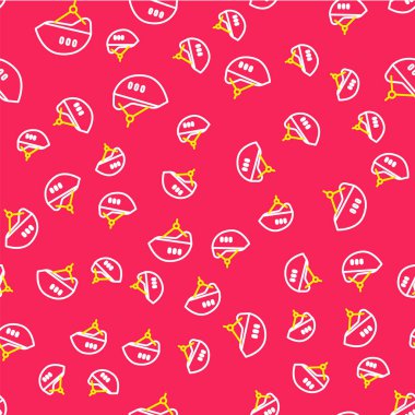 Bisiklet kaskı simgesi kırmızı arkaplanda izole edilmiş. Olağanüstü bir spor. Spor malzemeleri. Vektör