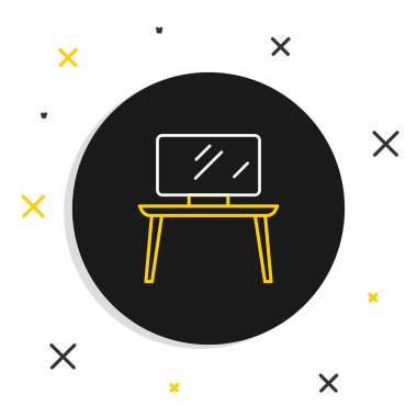 Çizgi TV masası simgesi beyaz arkaplanda izole edildi. Renkli taslak konsepti. Vektör