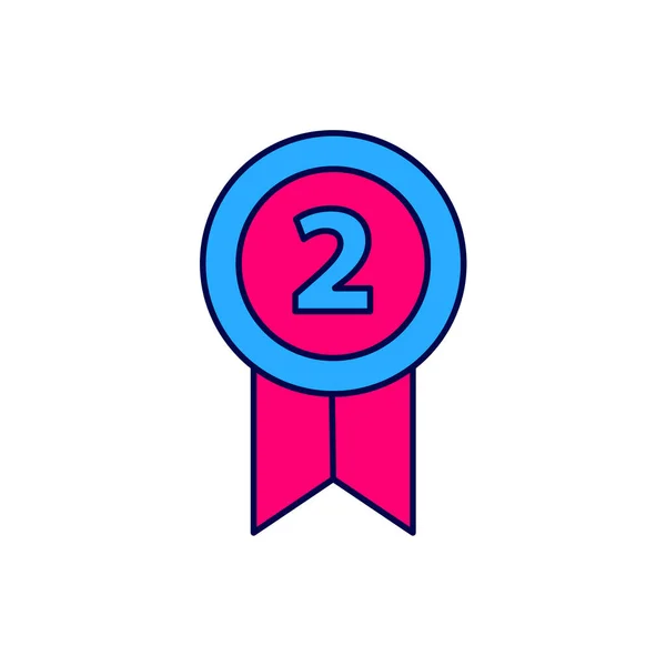 Filled Outline Medal Icon Isolated White Background Winner Achievement Sign — ストックベクタ