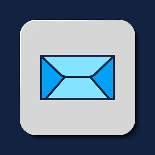 Gefülltes Umschlagsymbol Auf Blauem Hintergrund Mail Nachricht Brief Symbol Vektor — Stockvektor