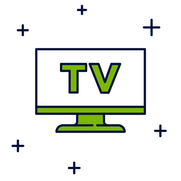 Vyplněný Obrys Ikona Inteligentní Televize Izolovaná Bílém Pozadí Televizní Značka — Stockový vektor