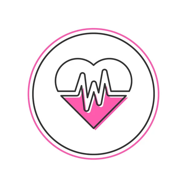 Gefüllte Umrisse Herzfrequenz Symbol Isoliert Auf Weißem Hintergrund Herzschlagzeichen Herzpuls — Stockvektor