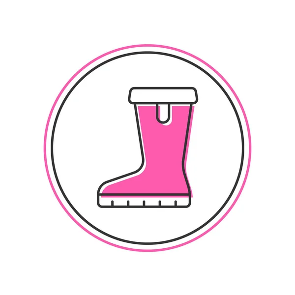 Filled Outline Waterproof Rubber Boot Icon Isolated White Background Gumboots — Stock vektor