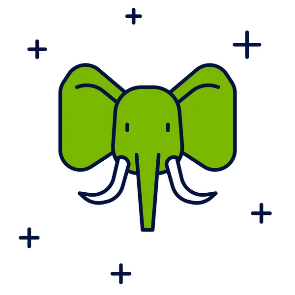 Filled Outline Elephant Icon Isolated White Background Vector — Stockvektor