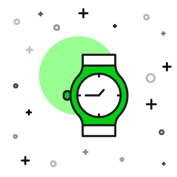 Gefüllte Umrisse Armbanduhr Symbol Isoliert Auf Weißem Hintergrund Armbanduhr Symbol — Stockvektor
