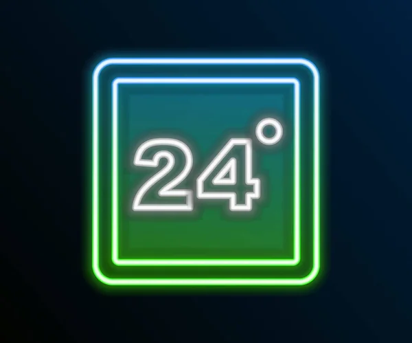 Leuchtende Leuchtschrift Thermostat Symbol Isoliert Auf Schwarzem Hintergrund Temperaturregelung Buntes — Stockvektor