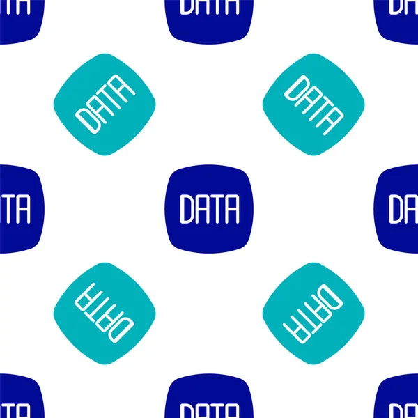 Blue Data Analysis Icon Isolated Seamless Pattern White Background Business — Διανυσματικό Αρχείο