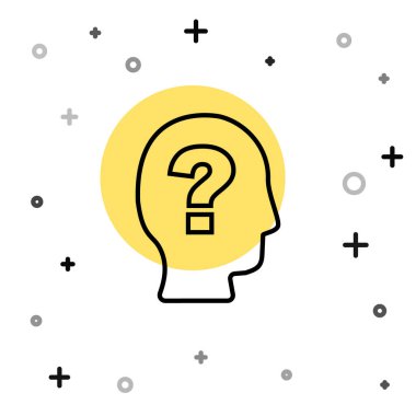 Siyah çizgi İşçi simgesi beyaz arkaplanda izole edildi. İş simgesi kullanıcı profili simgesi simgesi. Erkek kullanıcı işareti. Rastgele dinamik şekiller. Vektör