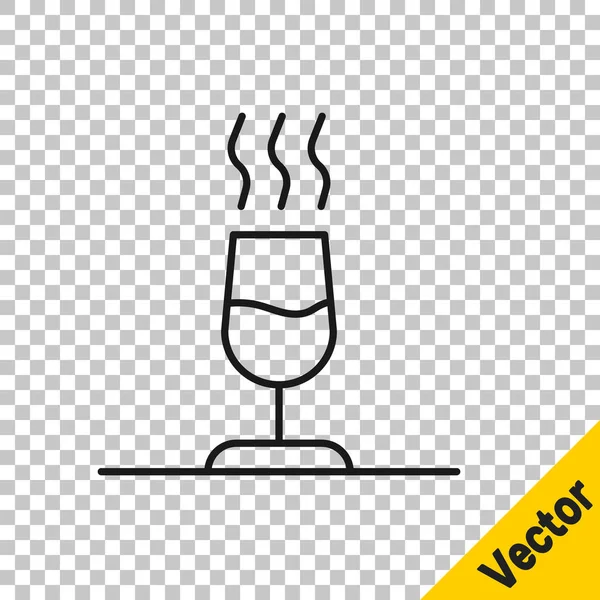 Schwarze Linie Weinprobe Degustationssymbol Isoliert Auf Transparentem Hintergrund Sommelier Riecht — Stockvektor