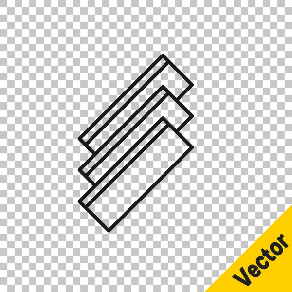 Ligne Noire Cigarette Papier Rouler Pack Icône Isolée Sur Fond — Image vectorielle