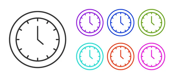 Μαύρο Ρολόι Γραμμή Εικονίδιο Απομονώνονται Λευκό Φόντο Σύμβολο Χρόνου Ορισμός — Διανυσματικό Αρχείο