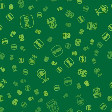 Resim çerçevesi 16 'yı ayarla, kamera ve kusursuz desen. Vektör