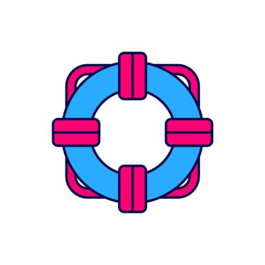 Doldurulmuş Lifebuoy simgesi beyaz arkaplanda izole edildi. Can simidi sembolü. Vektör