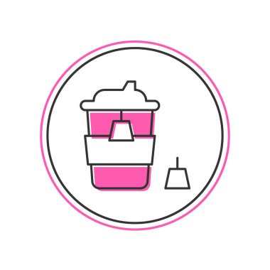 Beyaz arka planda izole edilmiş bir şekilde kahve bardağını doldurdum. Vektör