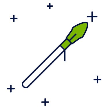 Filled outline Medieval spear icon isolated on white background. Medieval weapon.  Vector